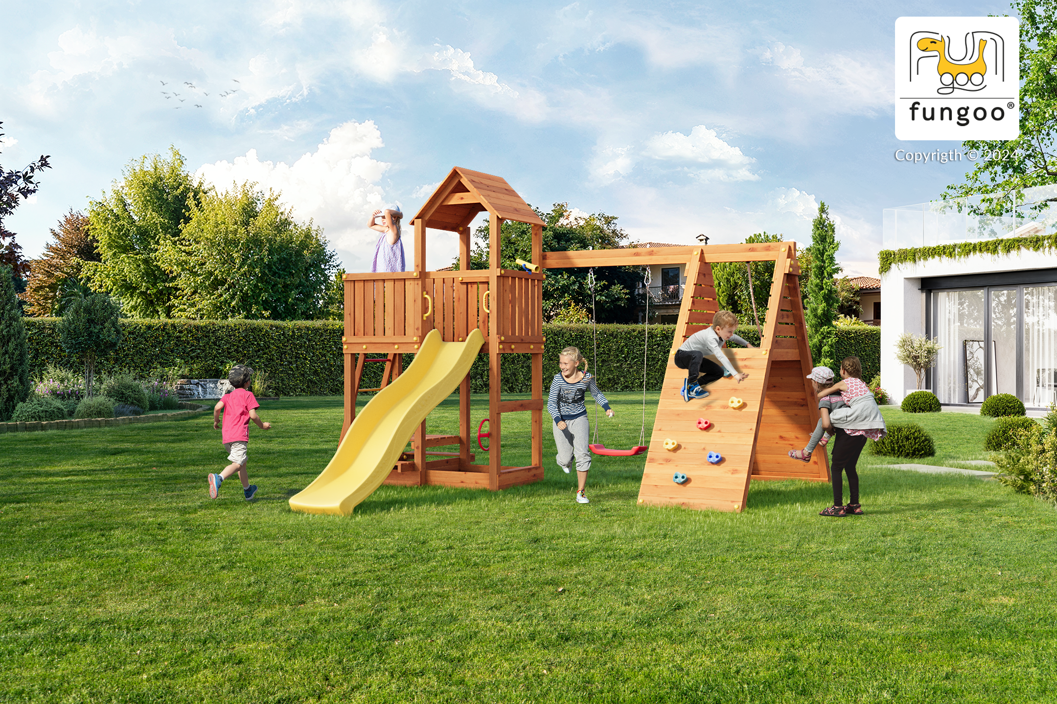 Fungoo Fluppi детска площадка с пързалка